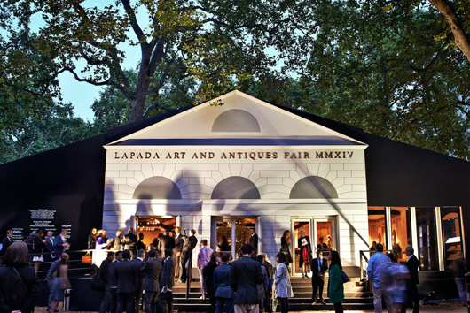 An exterior shot of the recent LAPADA Fair in Berkeley  Square, which saw record attendance figures. Image courtesy of  LAPADA.